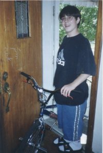 Matt, in his later years with his prized Haro bike
